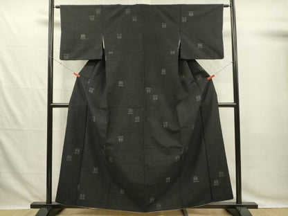 平和屋着物■上質な紬　80亀甲　遠州椿　正絹　逸品　DABG7808ya