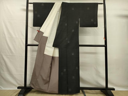 平和屋着物■上質な紬　80亀甲　遠州椿　正絹　逸品　DABG7808ya