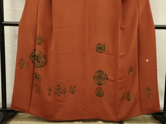 平和屋着物■訪問着　作家物　古代文明文様　鬼しぼ縮緬　正絹　逸品　DABG7810ya