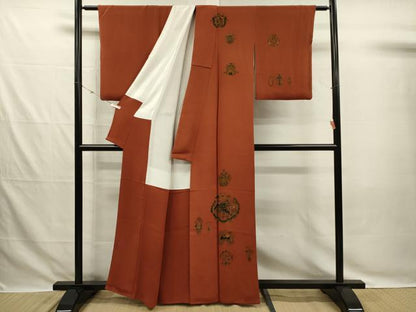 平和屋着物■訪問着　作家物　古代文明文様　鬼しぼ縮緬　正絹　逸品　DABG7810ya