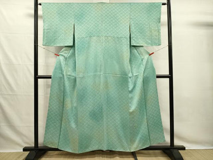 平和屋着物■上質な小紋　片輪車青海波地紋　暈し染め　正絹　逸品　DABG7813ya