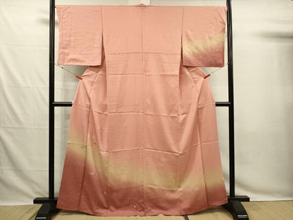 平和屋着物■訪問着　駒刺繍　舞蝶文　暈し染め　金糸　正絹　逸品　DABG7815ya