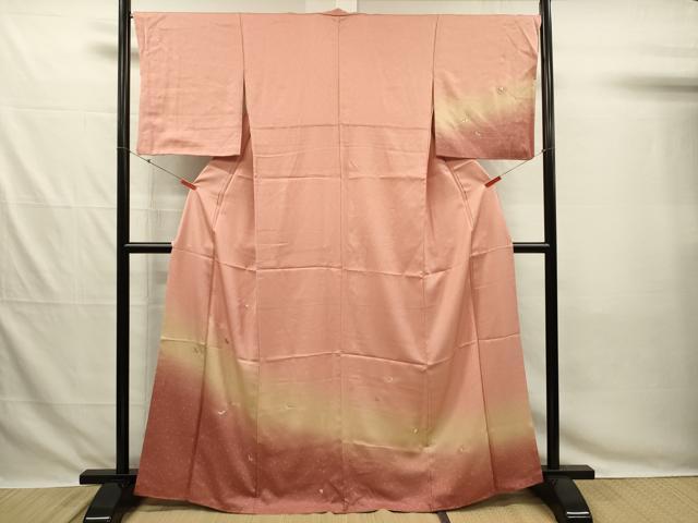 平和屋着物■訪問着　駒刺繍　舞蝶文　暈し染め　金糸　正絹　逸品　DABG7815ya