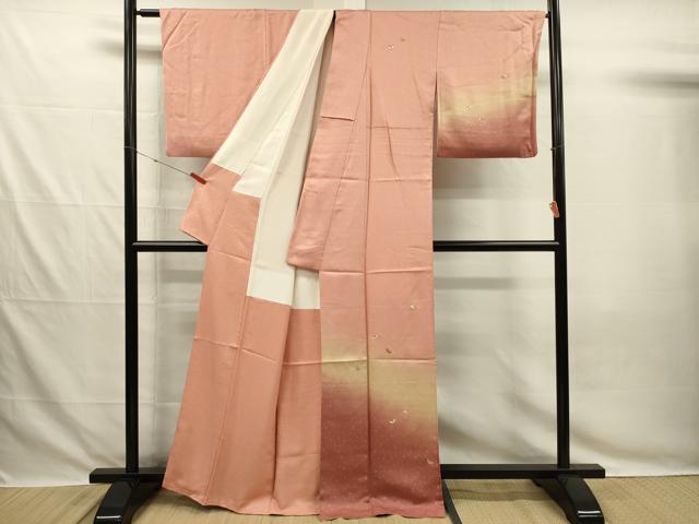 平和屋着物■訪問着　駒刺繍　舞蝶文　暈し染め　金糸　正絹　逸品　DABG7815ya