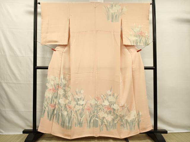 平和屋着物■訪問着　友禅　刺繍　杜若文　正絹　逸品　DABG7817ya