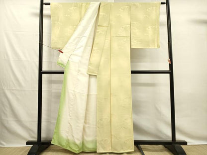 平和屋着物■上質な小紋　扇面花地紋　暈し染め　正絹　逸品　DABG7823ya