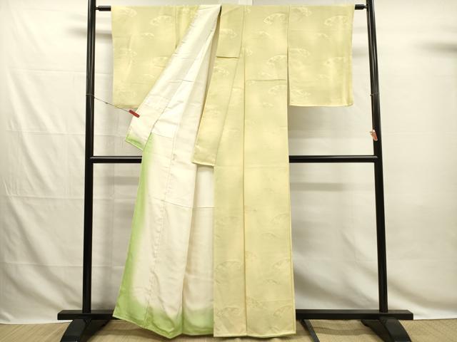 平和屋着物■上質な小紋　扇面花地紋　暈し染め　正絹　逸品　DABG7823ya
