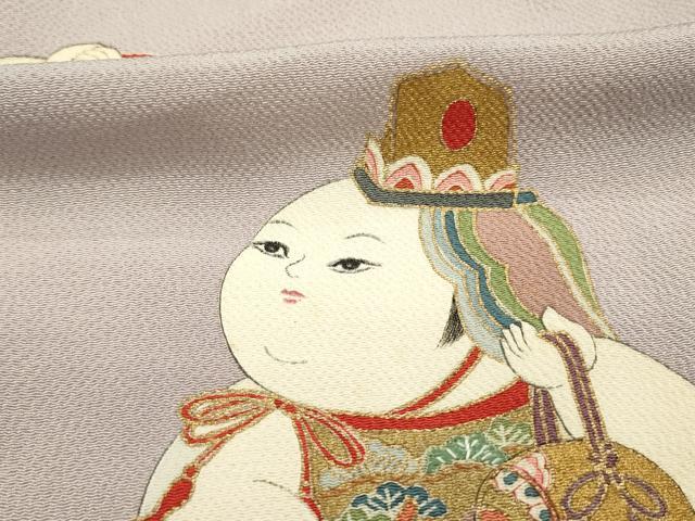 平和屋着物■訪問着　童子遊び　暈し染め　金彩　鬼しぼ縮緬　正絹　逸品　DABG7826ya