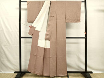平和屋着物■上質な色無地　箔散らし地紋　焦香色　高島屋扱い　正絹　逸品　DABG7835ya