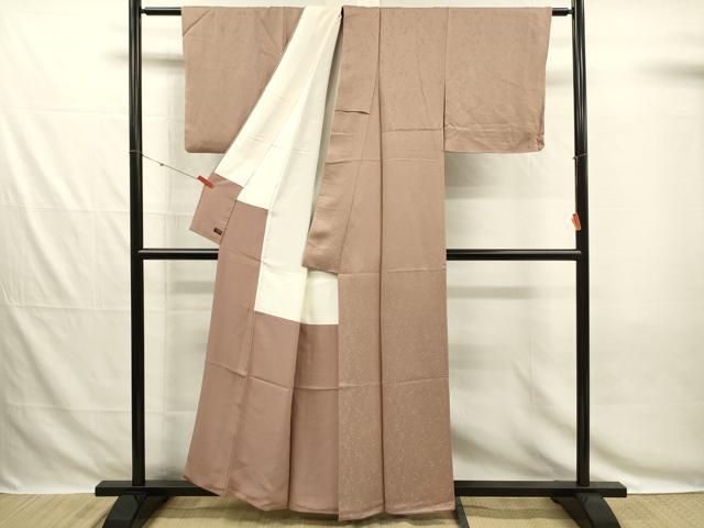 平和屋着物■上質な色無地　箔散らし地紋　焦香色　高島屋扱い　正絹　逸品　DABG7835ya