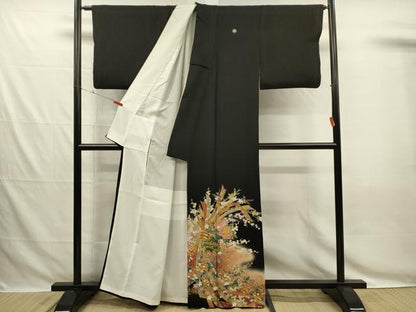 平和屋着物■豪華黒留袖　作家物　束ね熨斗花文　暈し染め　金彩　正絹　逸品　DABG7839ya