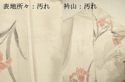 平和屋着物■上質な紬　杜若文　正絹　逸品　DABG7843ya