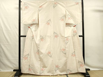 平和屋着物■上質な紬　杜若文　正絹　逸品　DABG7843ya
