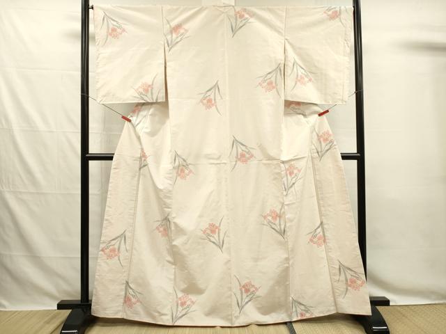平和屋着物■上質な紬　杜若文　正絹　逸品　DABG7843ya
