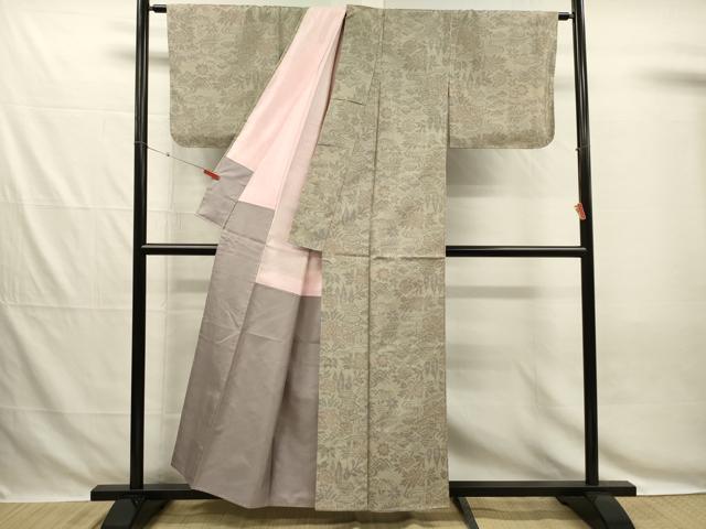 平和屋着物■本場大島紬　7マルキ　風景花文　正絹　逸品　DABG7844ya