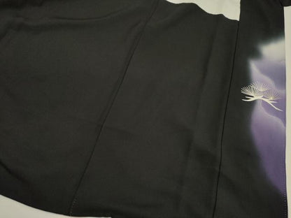 平和屋着物■豪華黒留袖　刺繍　御所車花文　暈し染め　金銀彩　正絹　逸品　DABG7846ya