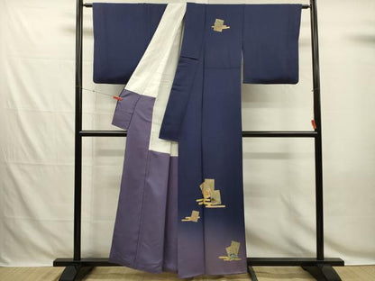 平和屋着物■訪問着　かるた　詩歌　暈し染め　金彩　正絹　逸品　DABG7850ya