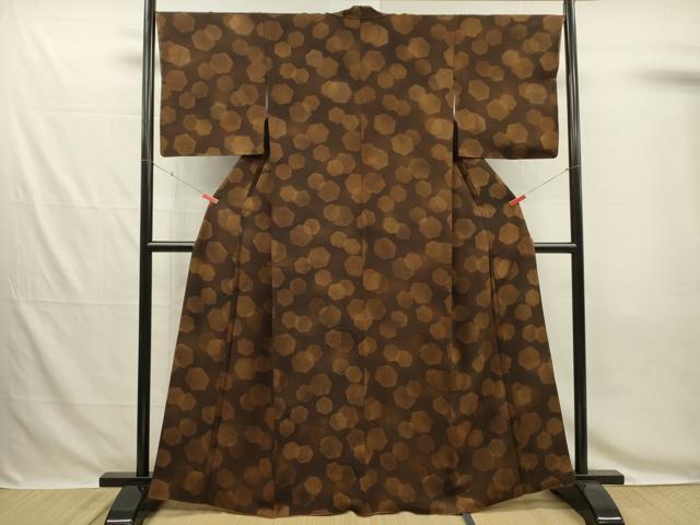 平和屋着物■上質な小紋　亀甲尽くし　暈し染め　正絹　逸品　DABG7851ya