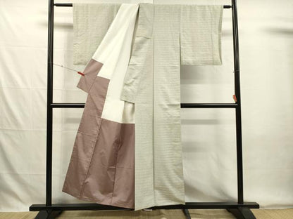 平和屋着物■上質な紬　横段文　正絹　逸品　DABG7852ya
