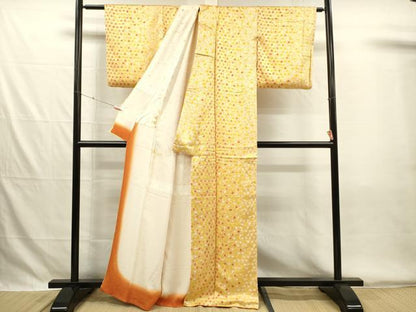 平和屋着物■上質な小紋　総絞り　間道　正絹　逸品　DABG7861ya