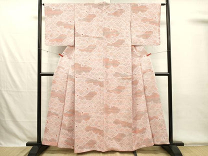 平和屋着物■上質な小紋　総絞り　雲文　正絹　逸品　DABG7869ya