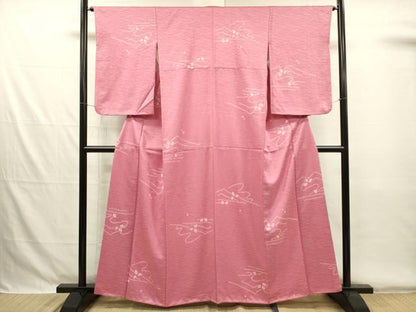 平和屋着物■上質な小紋　絞り　舞葉文　正絹　逸品　DABG7875ya