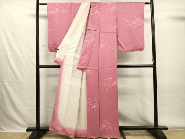 平和屋着物■上質な小紋　絞り　舞葉文　正絹　逸品　DABG7875ya