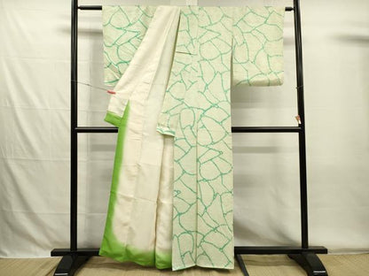 平和屋着物■上質な小紋　総絞り　抽象文様　正絹　逸品　DABG7877ya