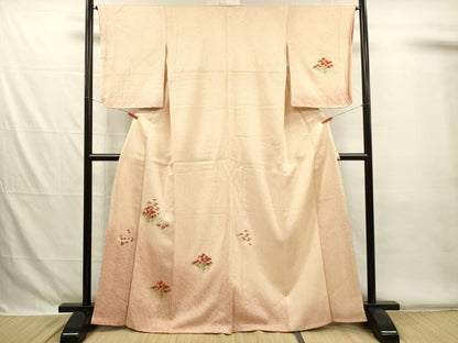平和屋着物■訪問着　刺繍　総絞り　草花文　暈し染め　正絹　逸品　DABG7878ya