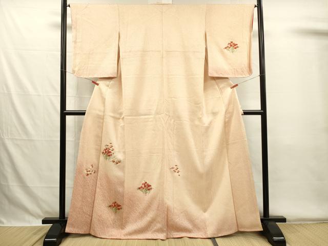 平和屋着物■訪問着　刺繍　総絞り　草花文　暈し染め　正絹　逸品　DABG7878ya