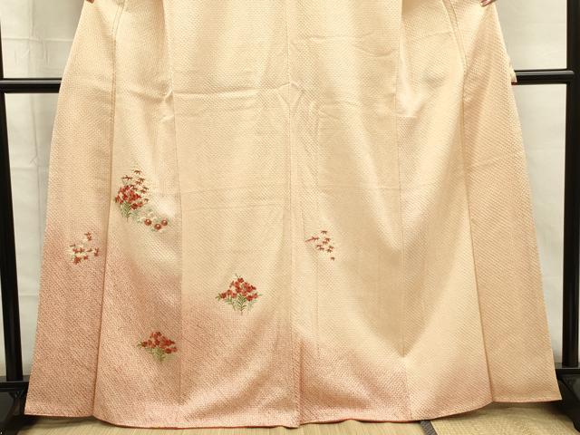 平和屋着物■訪問着　刺繍　総絞り　草花文　暈し染め　正絹　逸品　DABG7878ya