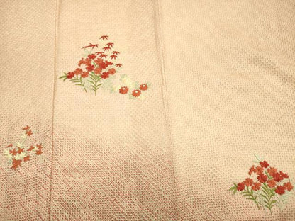 平和屋着物■訪問着　刺繍　総絞り　草花文　暈し染め　正絹　逸品　DABG7878ya