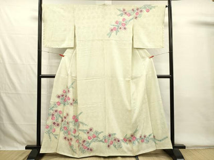 平和屋着物■訪問着　総絞り　草花文　正絹　逸品　DABG7880ya