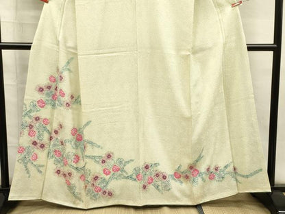 平和屋着物■訪問着　総絞り　草花文　正絹　逸品　DABG7880ya
