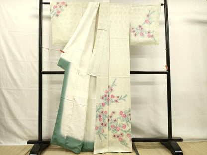 平和屋着物■訪問着　総絞り　草花文　正絹　逸品　DABG7880ya