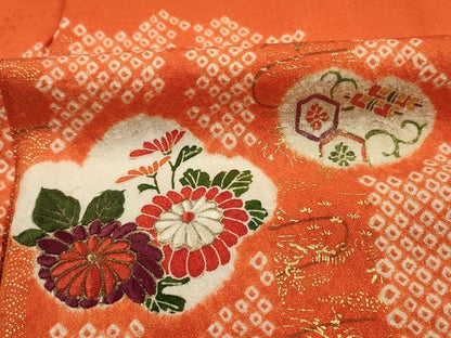 平和屋着物■訪問着　絞り　刺繍　宝尽くし花文　金彩　正絹　逸品　DABG7892ya