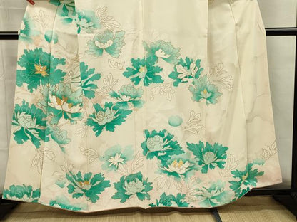平和屋着物■訪問着　駒刺繍　牡丹　金彩　正絹　逸品　DABG7924ya