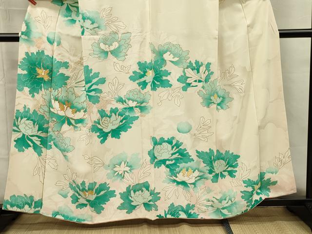 平和屋着物■訪問着　駒刺繍　牡丹　金彩　正絹　逸品　DABG7924ya