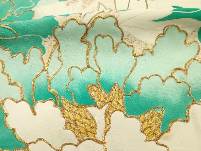 平和屋着物■訪問着　駒刺繍　牡丹　金彩　正絹　逸品　DABG7924ya