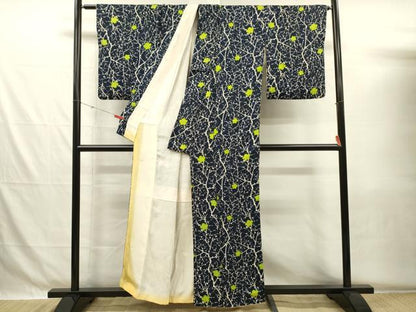 平和屋着物■上質な小紋　手描き　枝梅文　正絹　逸品　DABG7929ya