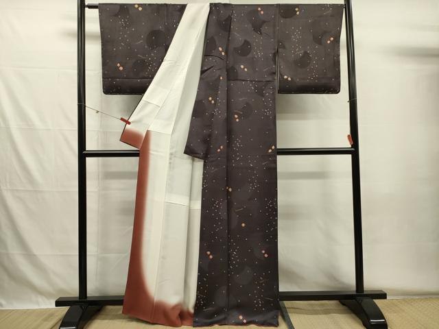 平和屋着物■上質な小紋　絞り　舞花文　松葉散らし　金彩　正絹　逸品　DABG7939ya