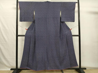 平和屋着物■上質な小紋　総絞り　麻の葉文様　やまと誂製　正絹　逸品　DABG7947ya