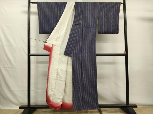 平和屋着物■上質な小紋　総絞り　麻の葉文様　やまと誂製　正絹　逸品　DABG7947ya
