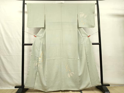 平和屋着物■訪問着　駒刺繍　草花文　正絹　逸品　DABG7955ya