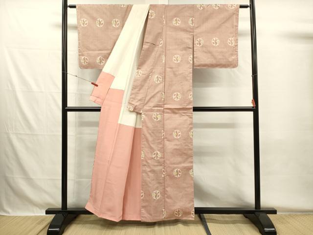 平和屋着物■本場大島紬　7マルキ　花鳥丸文　正絹　逸品　DABG7962ya