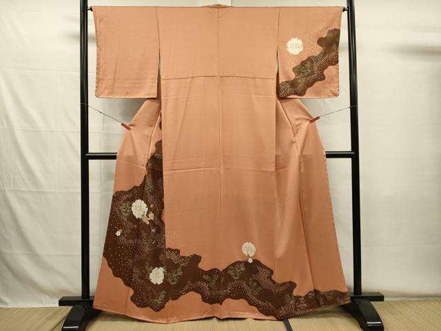 平和屋着物■訪問着　絞り　刺繍　道長雪輪花文　金彩黒留袖　正絹　逸品　未使用　DABG7963ya