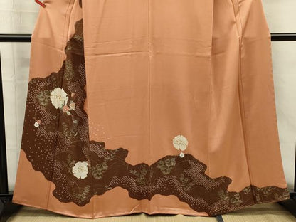 平和屋着物■訪問着　絞り　刺繍　道長雪輪花文　金彩黒留袖　正絹　逸品　未使用　DABG7963ya