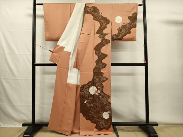 平和屋着物■訪問着　絞り　刺繍　道長雪輪花文　金彩黒留袖　正絹　逸品　未使用　DABG7963ya
