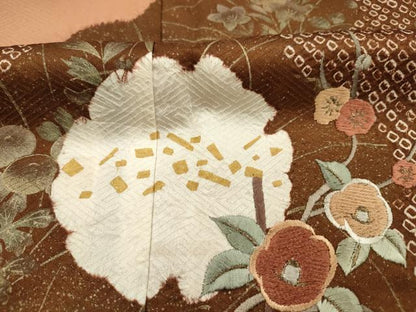 平和屋着物■訪問着　絞り　刺繍　道長雪輪花文　金彩黒留袖　正絹　逸品　未使用　DABG7963ya