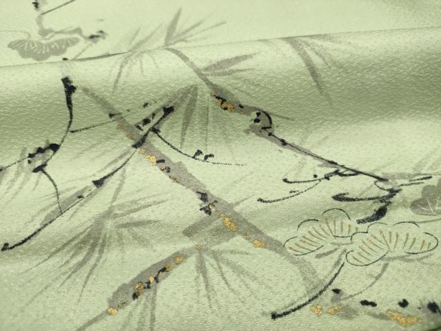 平和屋着物■上質な小紋　手描き　枝松文　暈し染め　金彩　正絹　逸品　DABG7972ya